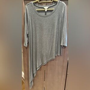 Soma Large Heather Gray Women's Asymmetrical Tunic